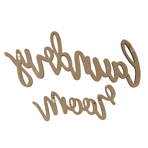 Red Barrel Studio® 2 Piece Wood Laundry Room Script Wall Décor Set & Reviews Wayfair